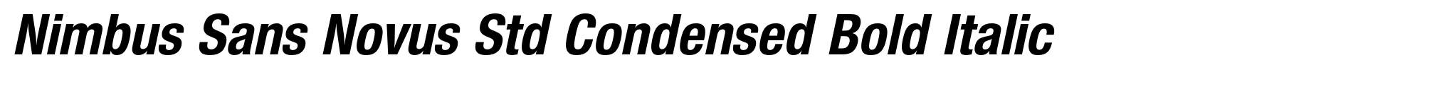 Nimbus Sans Novus Std Condensed Bold Italic image
